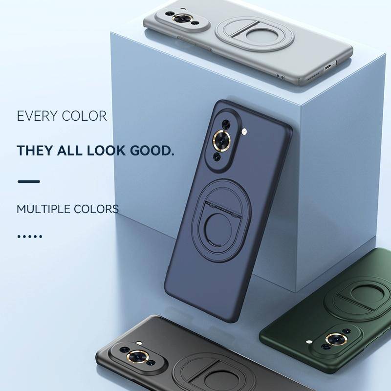 For Huawei Nova 10 Magsafe Hidden Fold Holder Full Coverage Shockproof Phone Case(Black)