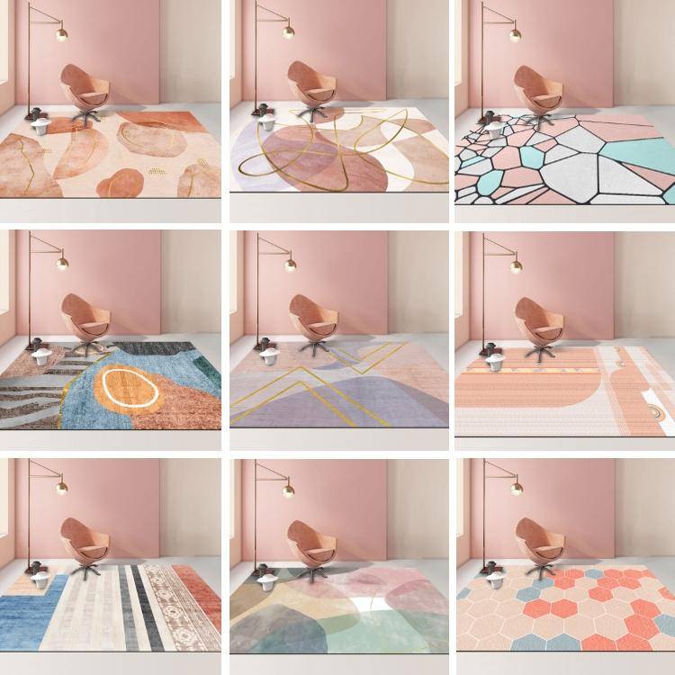 Modern Abstract Geometric Living Room Rug Coffee Table Cushion, Size: 120x160cm(08)