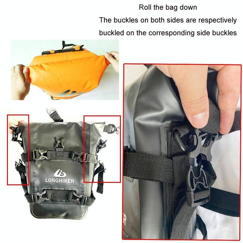 LONGHIKER Motorcycle Quick Release Waterproof Bumper Side Bag(Gray)