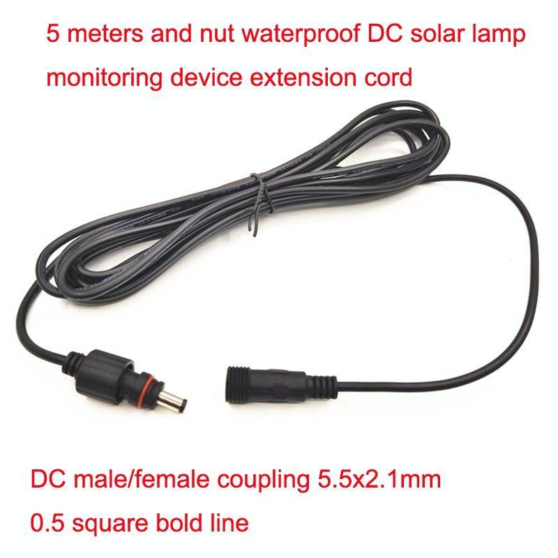 5m 12V/24V Monitoring Universal DC Pump Solar Light Extension Cable(Black)