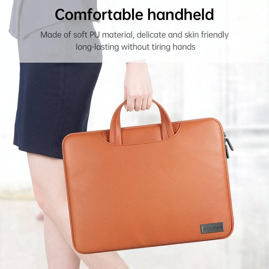 Waterproof PU Laptop Bag Inner Bag with Power Pack, Size:13 / 14 inch(Rose Gold)