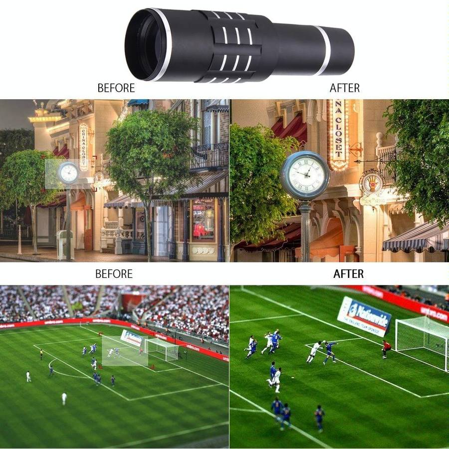 Universal 18X Magnification Lens Mobile Phone 3 in 1 Telescope + Tripod Mount + Mobile Phone Clip...