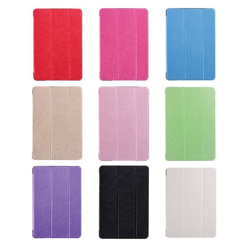 Silk Texture Horizontal Flip Leather Case with Three-Folding Holder for iPad mini 4(White)