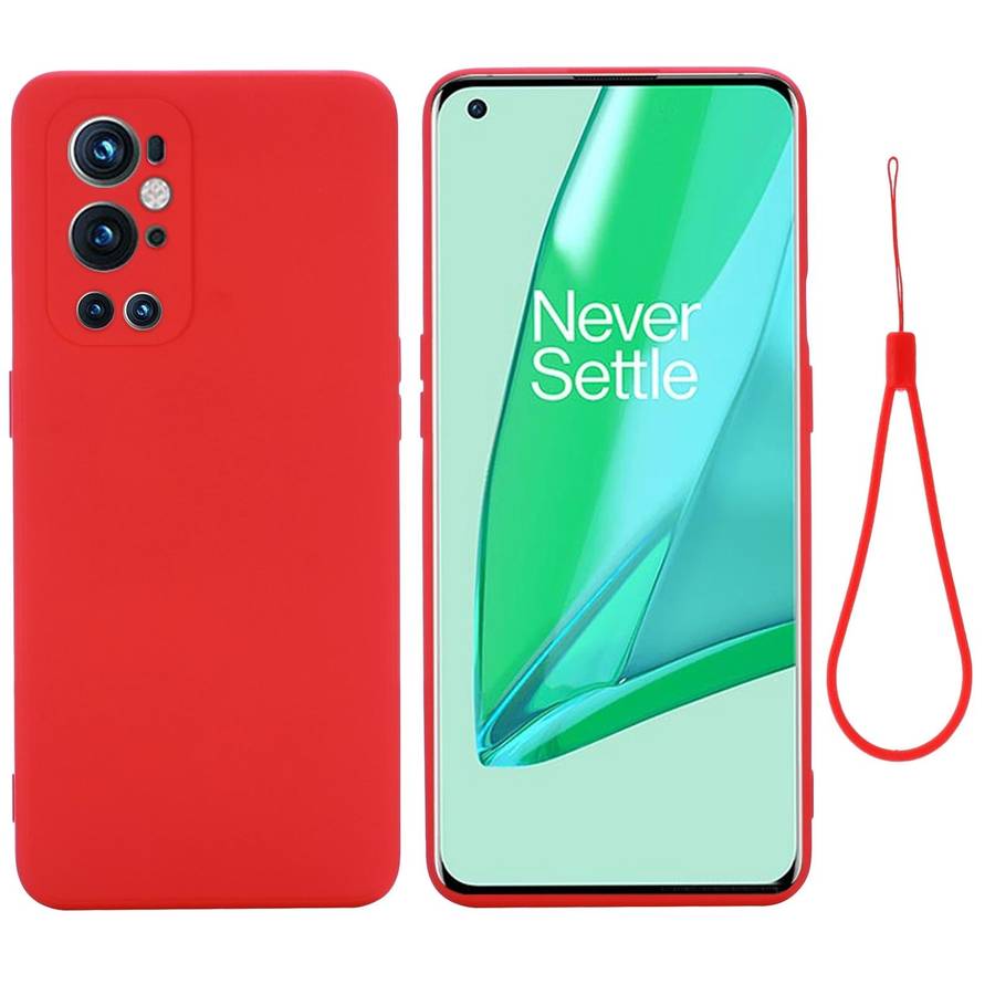 For OnePlus 9 Pro Solid Color Liquid Silicone Dropproof Full Coverage Protective Case(Red)