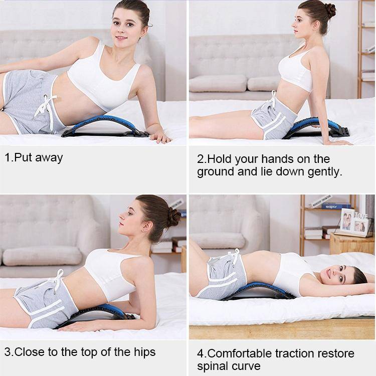 Lumbar Traction Stretching Device Posture Corrector Waist Support Spine Pain Relief Back Massage ...