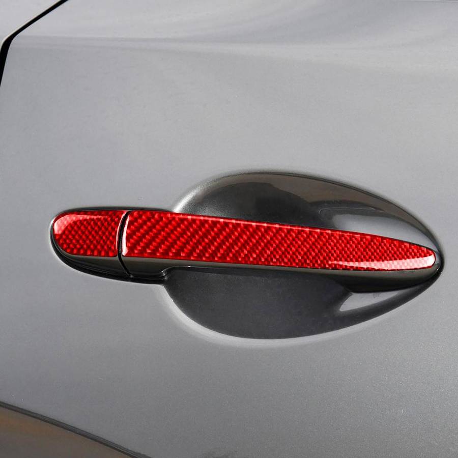 Car Carbon Fiber with Hole Outside Door Handle Decorative Sticker for Mazda CX-5 2017-2018, Right...