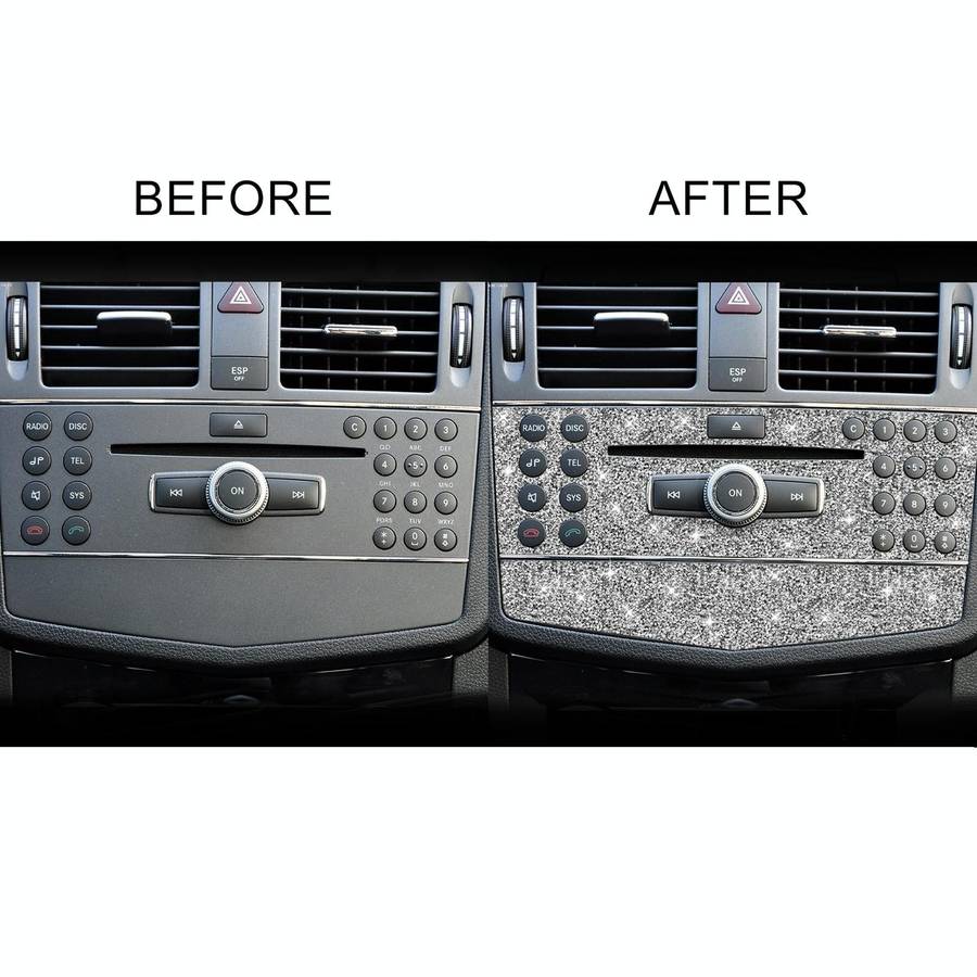 For Mercedes-Benz C-class W204 2007-2010 Car Central Control Panel A Diamond Decorative Sticker, ...