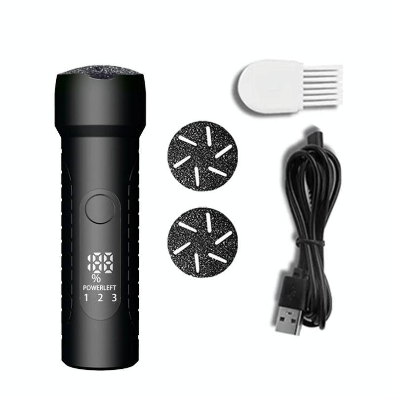 Electric Foot File Pedicure Kit Waterproof Feet Callus Remover, Spec: Matte Black