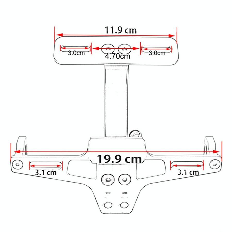 LPF013 Motorcycle Modification Accessories Universal Aircraft Shape Aluminum Alloy License Plate ...