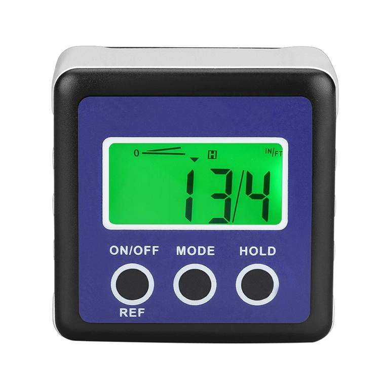 3 Button Mini Precision Magnetic Digital Tilt Box / Tilt Meter / Inclinometer(Blue)