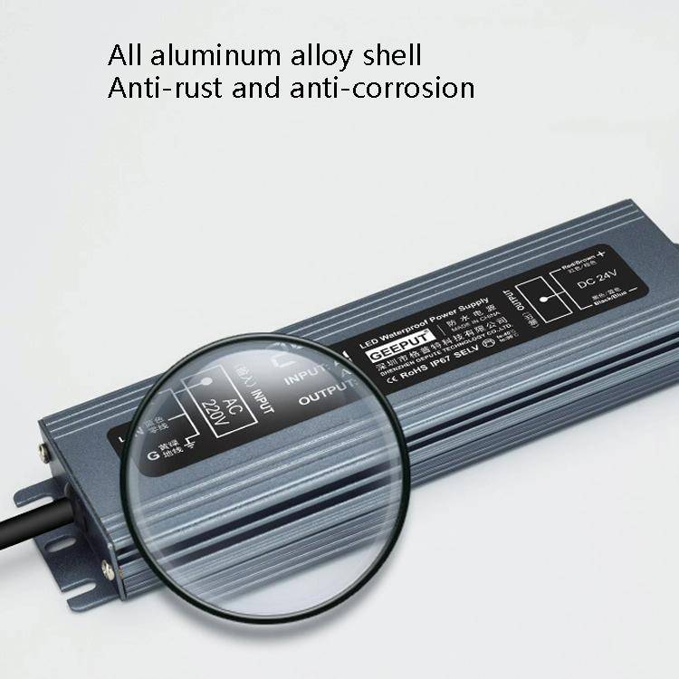 GEEPUT 220V To 24V LED Waterproof Power Supply Switch Transformer, Model: 2.1A 50W