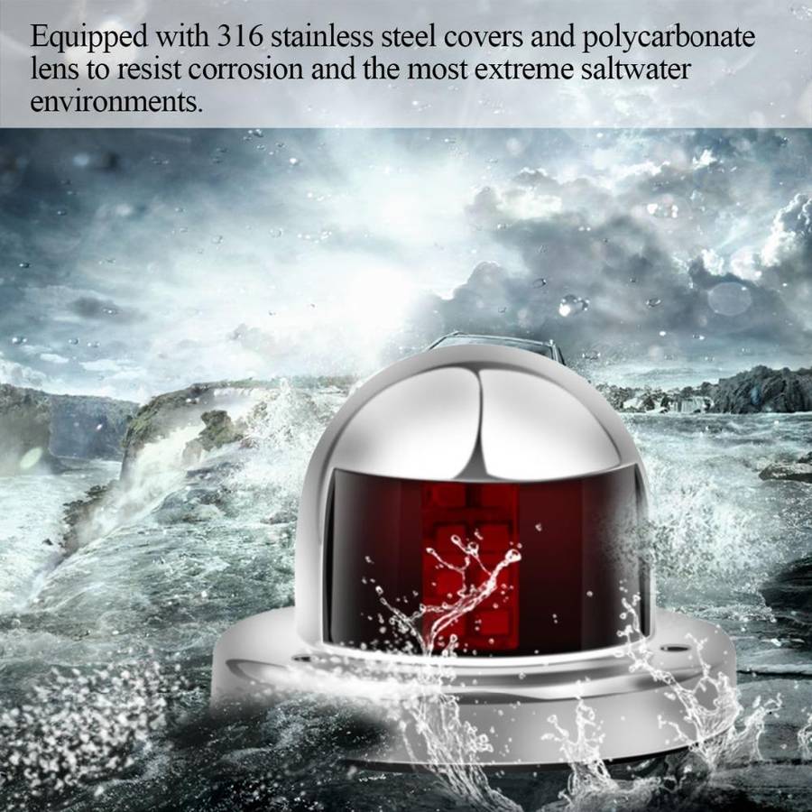 1 Pair Stainless Steel LED Navigation Light Red Green Sailing Signal Light for Marine Boat Yacht ...