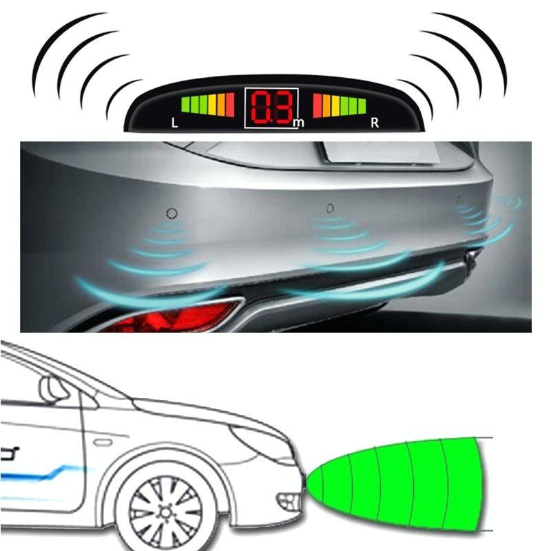 Car Buzzer Reverse Backup Radar System - Premium Quality 2 Parking Sensors Car Reverse Backup Rad...