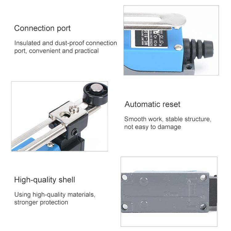 ME-8108 Rotary Adjustable Roller Lever Arm Mini Limit Switch(Blue)