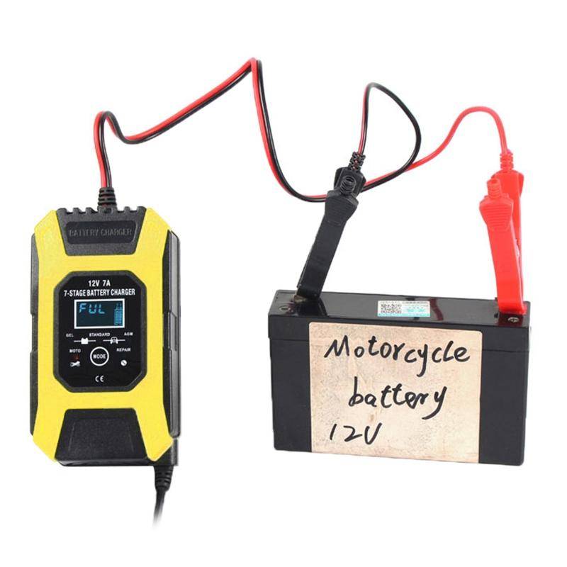 FOXSUR Car / Motorcycle Repair Charger 12V 7A 7-stage + Multi-battery Mode Lead-acid Battery Char...