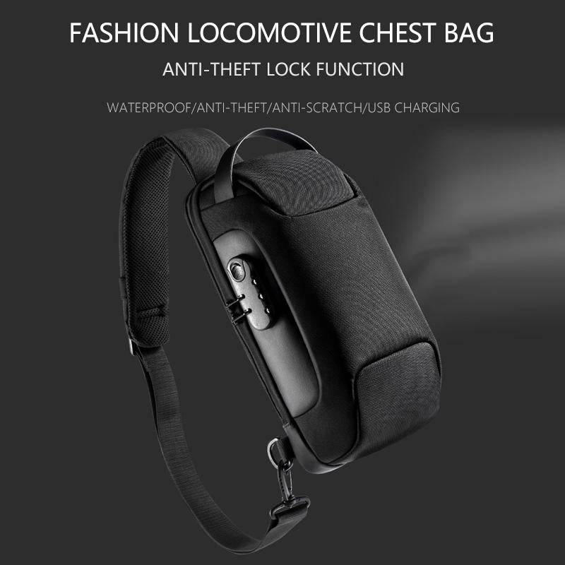 WEIXIER 9529 Chest Bag Men Canvas Casual Anti-theft One-Shoulder Bag(Black)