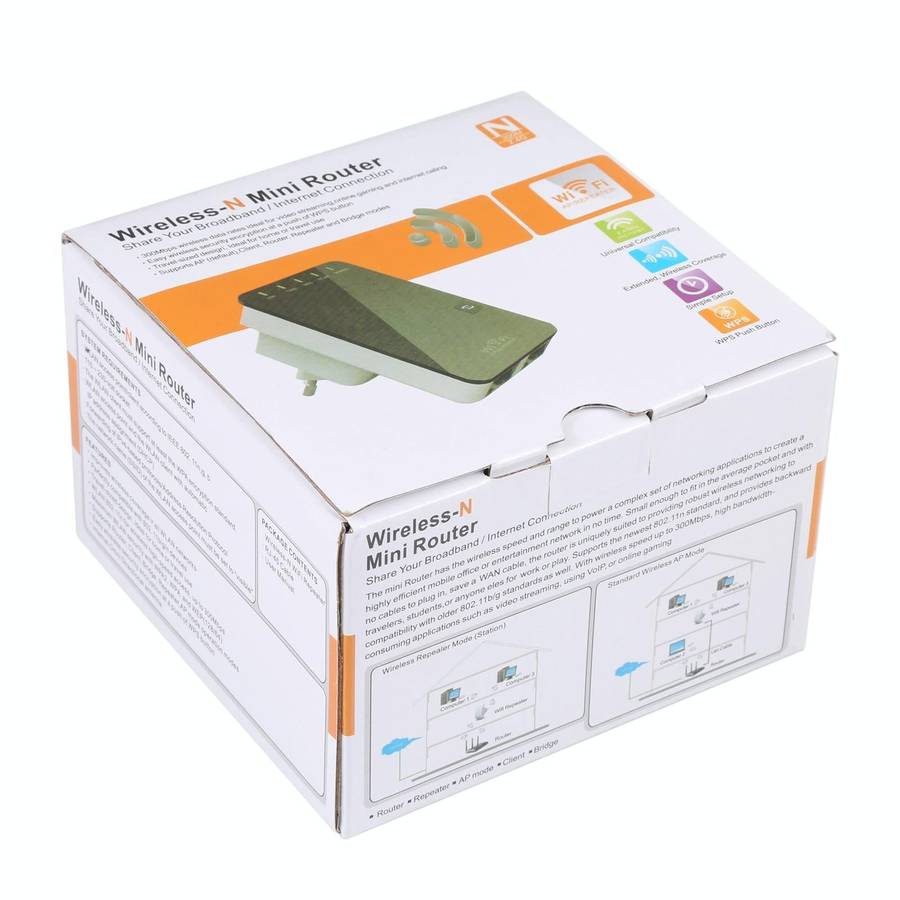 300Mbps Wireless-N Mini Router, Support AP / Client / Router / Bridge / Repeater Operating Modes,...