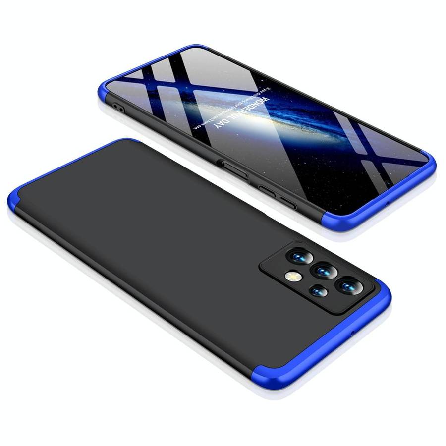 For Samsung Galaxy A23 GKK Three Stage Splicing Full Coverage PC Phone Case(Black Blue)
