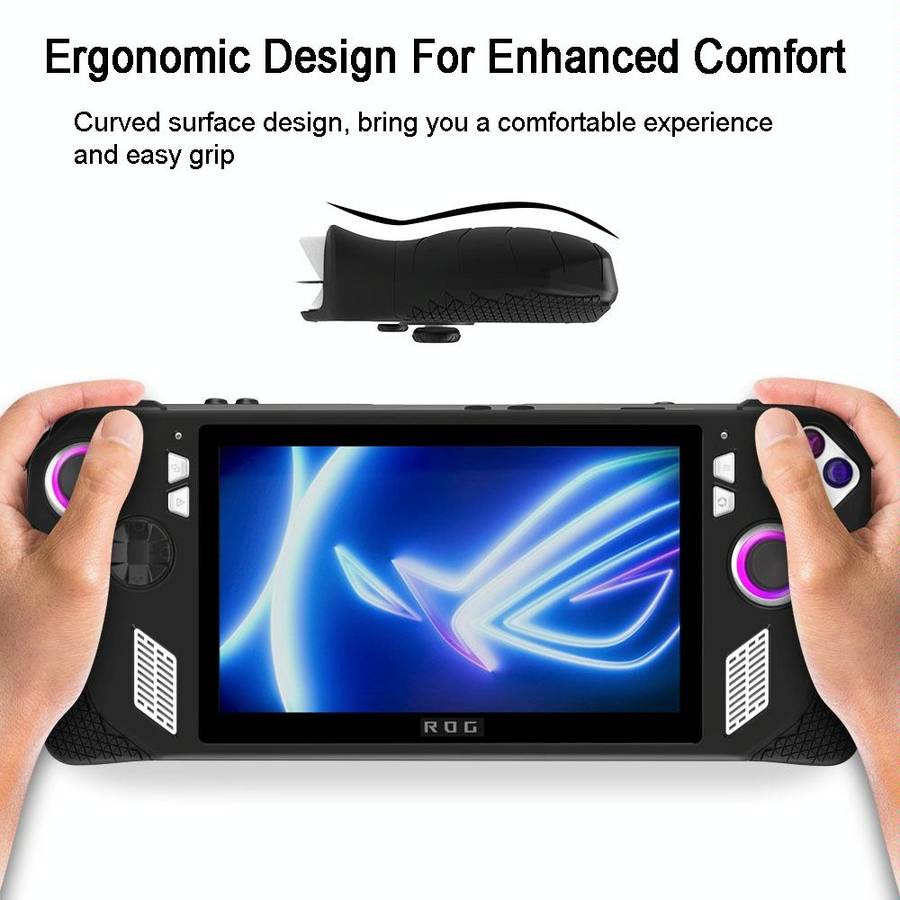 For ASUS Rog Ally Gaming Console Multicolor Silicone Case With 2 Button Caps(Red)