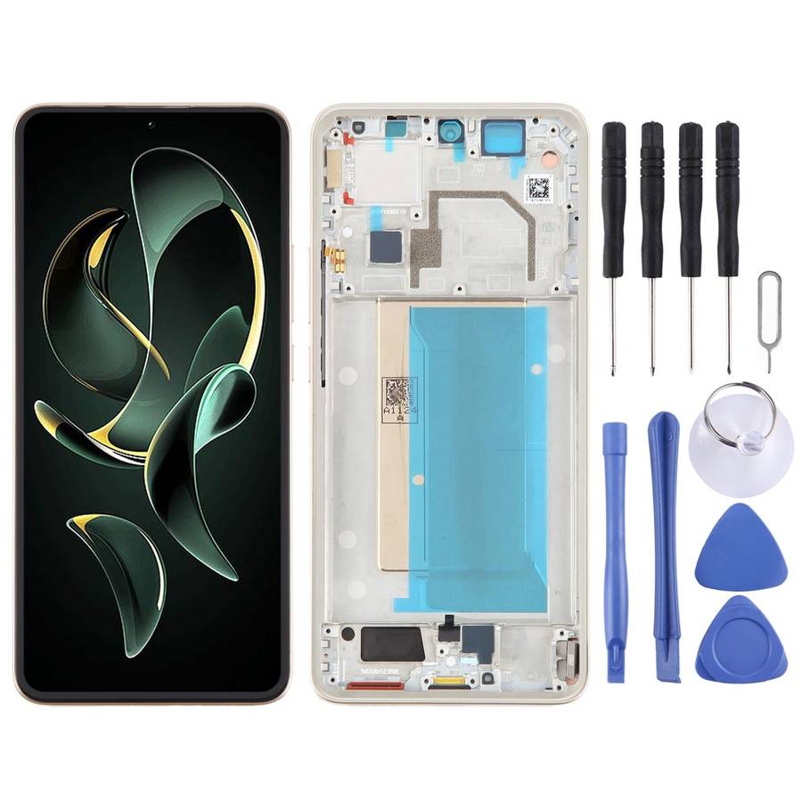 For Xiaomi 13T Original AMOLED Material LCD Screen Digitizer Full Assembly with Frame (Gold)