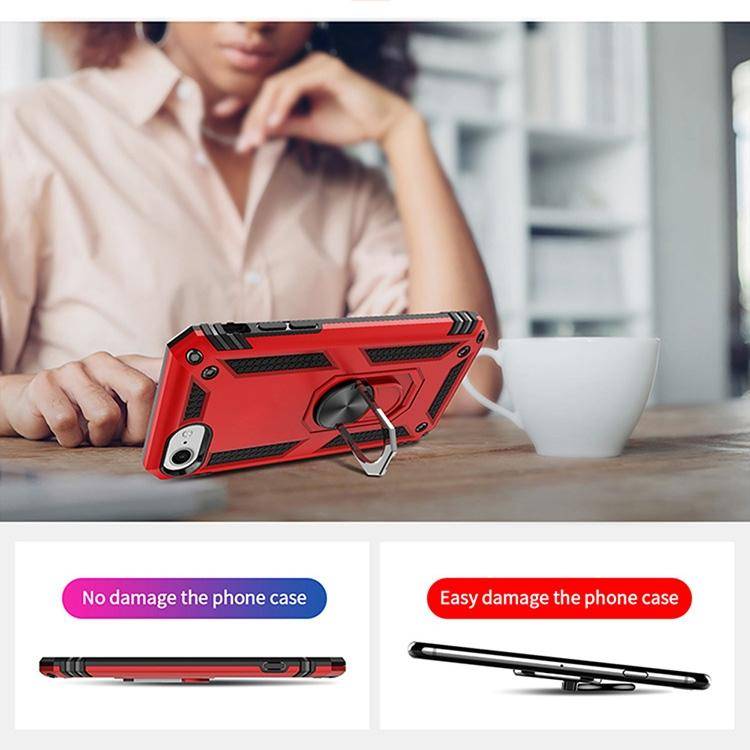For iPhone SE 2022 / SE 2020 Shockproof TPU + PC Protective Case with 360 Degree Rotating Holder(...
