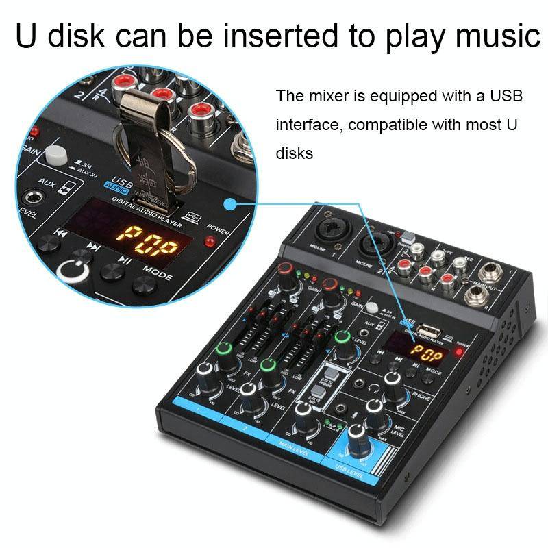 USB Balanced 4-ways Home Computer Recording Bluetooth Sound Card(M4)