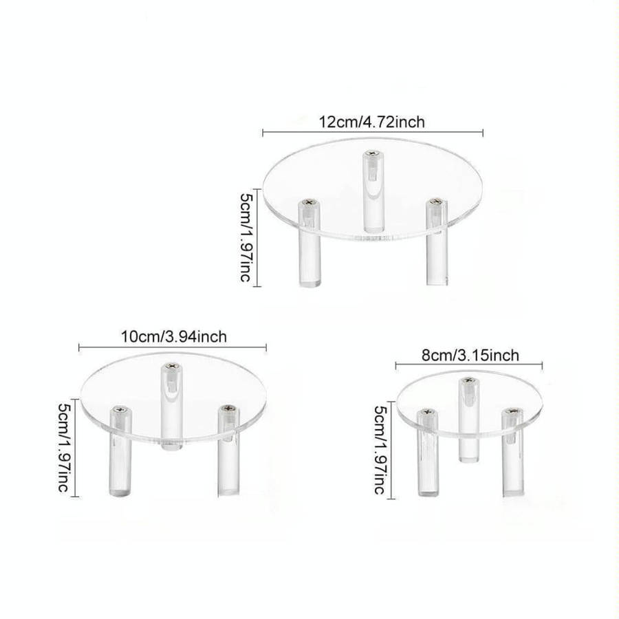 3pcs YX042 Acrylic Transparent Cosmetics Jewelry Display Stand