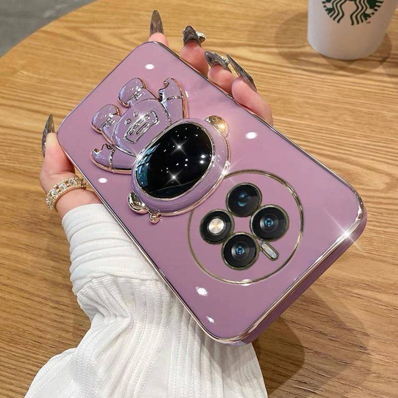 For Huawei Mate 40 Pro+ Electroplating Astronaut Holder Phone Case(Black)