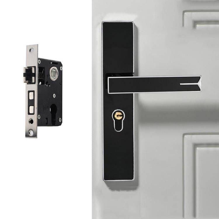 Mute Strong Magnetic Aluminum Alloy Interior Door Lock Door Bedroom Hardware Handle Lock, Color:B...