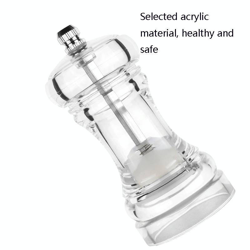Acrylic Transparent Pepper Grinder Manual Pepper Grinder Ceramic Core Multi-Purpose Seasoning Bot...