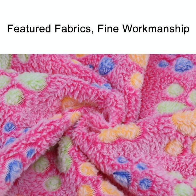 Dog Kennel Mat Footprints Pattern Thick Warm Coral Fleece Pet Dog Blankets, Size: M, 60*80cm(Beige)