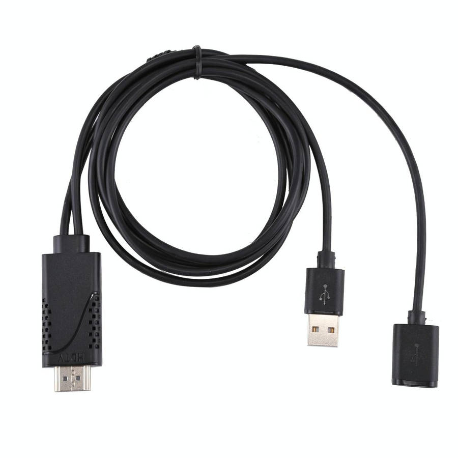 1080P USB 2.0 Male + USB 2.0 Female to HDMI HDTV AV Adapter Cable for iPhone / iPad, Android Smar...