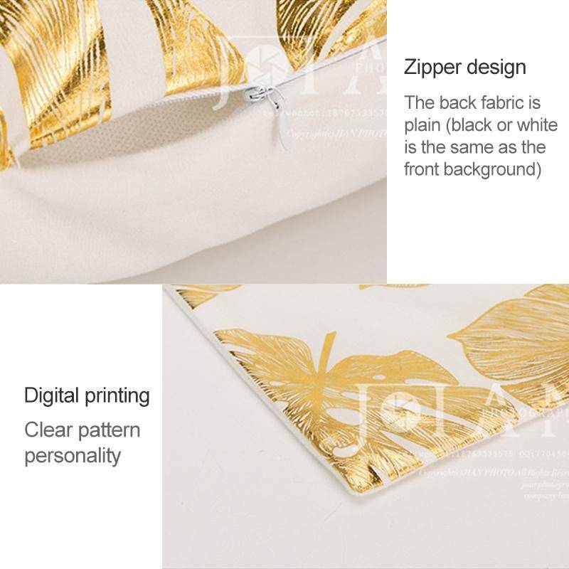 Gold Stamping Pillow Case Sofa Cushion Pillow Holder Home Decorations, No Pillow Core, Size: 45x4...