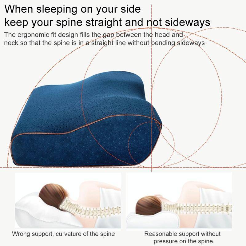 Butterfly Shape Memory Foam Snorked Pillow Slow Rebound Health Care Cervical Pillow, Dimensions: ...
