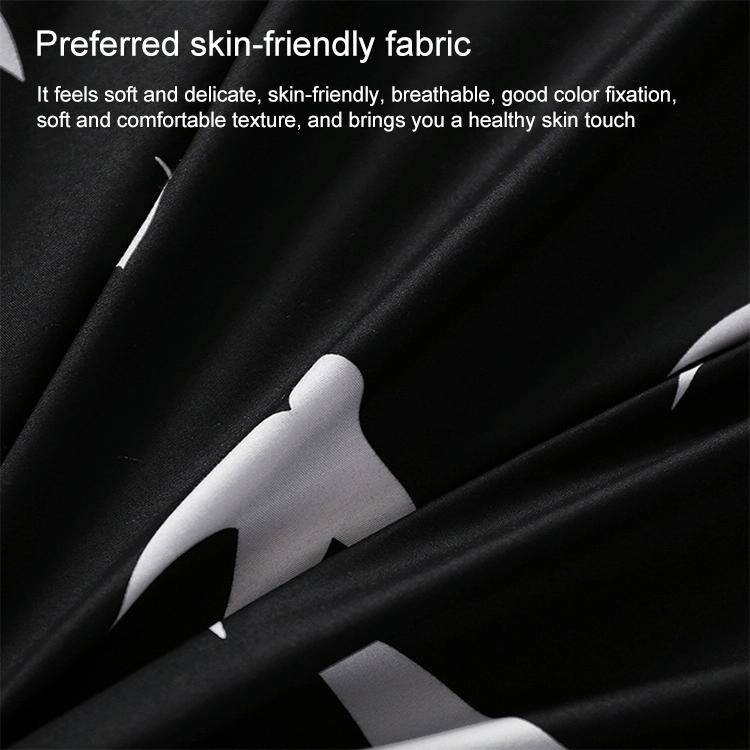 Luxury Bedding Black Marble Pattern Set Sanded Printed Quilt Cover Pillowcase, Size:220x240 cm(Ouni)