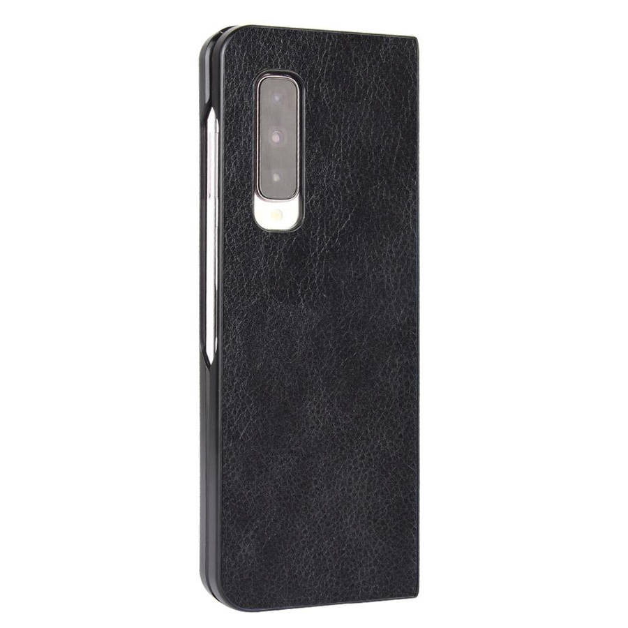 For Galaxy Fold 4G / Fold 5G / W20 5G Shockproof Litchi Texture PC + PU Case(Black)