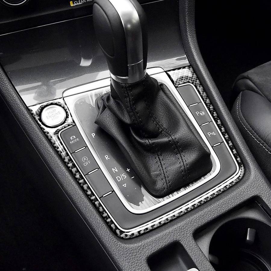 Car Carbon Fiber Gear Position Panel Frame Decorative Sticker for Volkswagen Golf 7 2013-2017, wi...