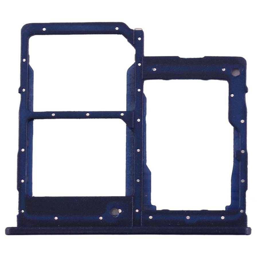 For Galaxy A40 SIM Card Tray + SIM Card Tray + Micro SD Card Tray (Dark Blue)