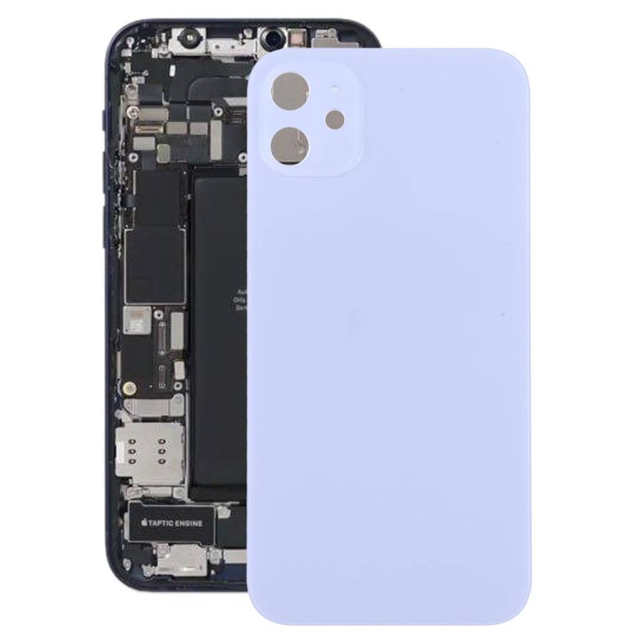 Glass Back Cover with Appearance Imitation of iP12 for iPhone XR(Purple)
