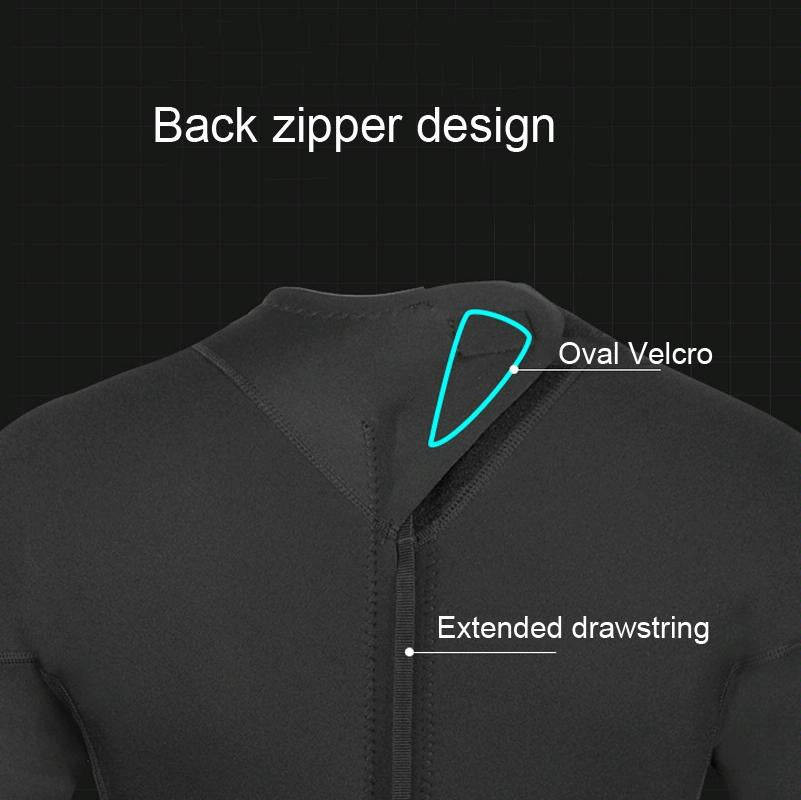 DIVESTAR 3mm Adult One Piece Wetsuit Long Back zipper Warm Diving Surf Suit, Size: XXL(Black)