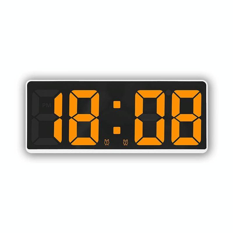 LED Bedside Alarm Clock Battery Plug-In Dual-Purpose Clock(Orange)
