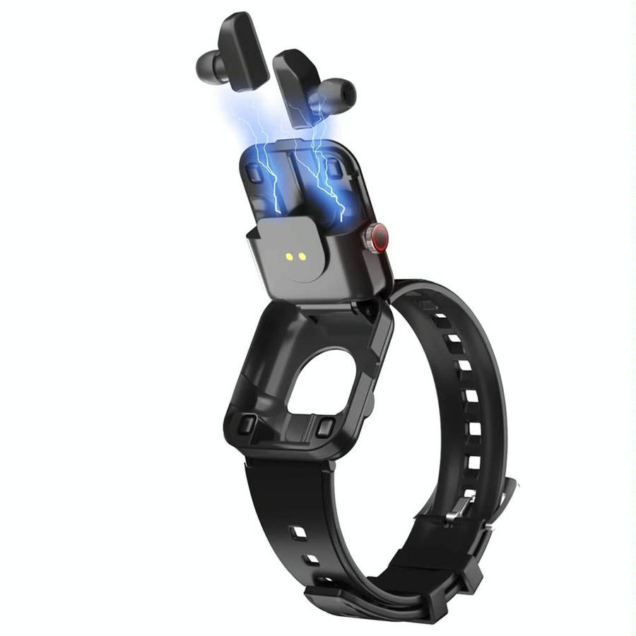 S6 TWS Earphone 1.91 inch Smart Bracelet Support Bluetooth Call / Health Monitoring(Black)