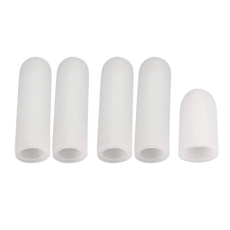5pcs/Set Gel Finger Cots Hand Joint Crack Protector, Color: Close Style White