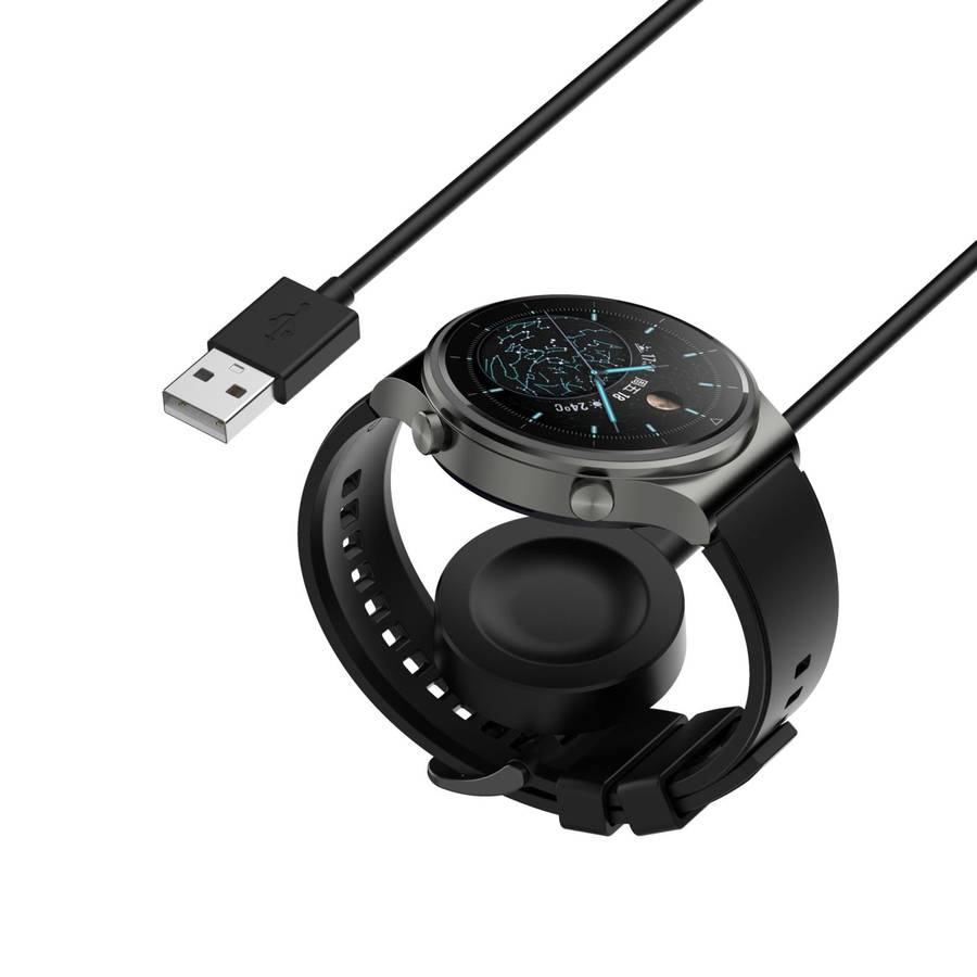 For Huawei Watch GT 4 46mm Smart Watch Magnetic Suction Split Charging Cable, Length: 1m(Black)