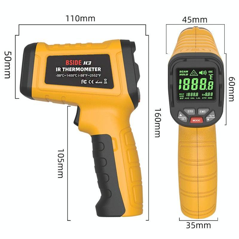 BSIDE H3 High Temperature Infrared Thermometer Handheld Non-Contact Thermometer