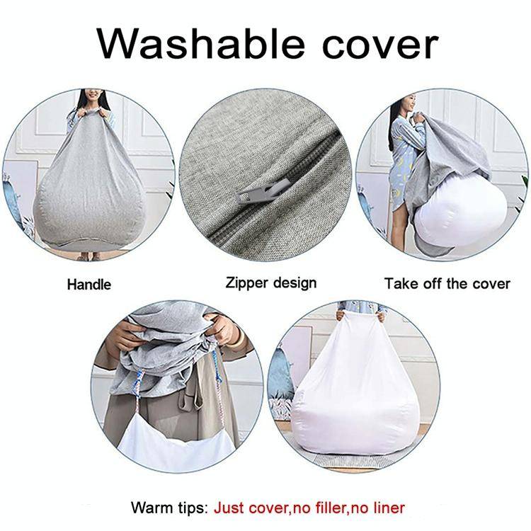 Lazy Sofa Bean Bag Chair Fabric Cover, Size: 80x90cm(Blue)