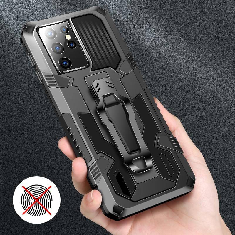 For Samsung Galaxy S21 5G Machine Armor Warrior Shockproof PC + TPU Protective Case(Coffee)