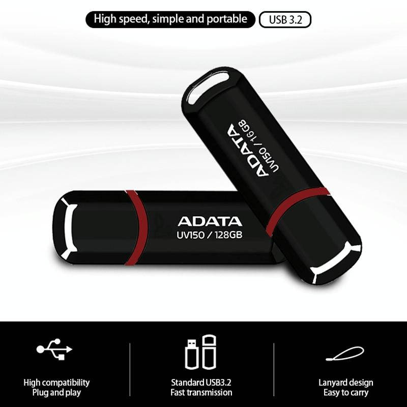 ADATA UV150 High Speed USB3.1 Business USB Flash Drive, Capacity: 128GB(Black)