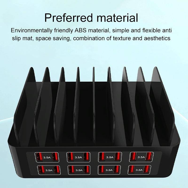 YFY-A55 150W 16 x USB Ports Smart Charging Station with Phone & Tablet Stand, EU Plug