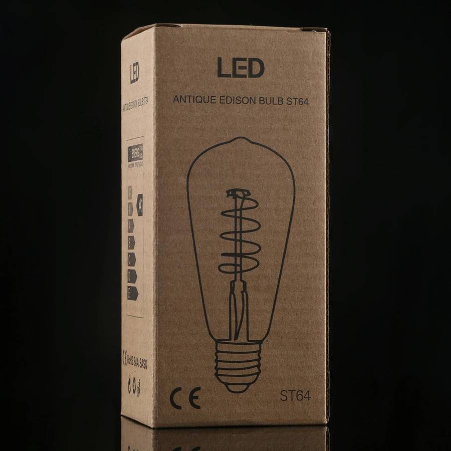 ST64 E27 4W 4 LEDs 600 LM 3000K Retro Dimming LED Filament Light Bulb Energy Saving Light, AC 220...
